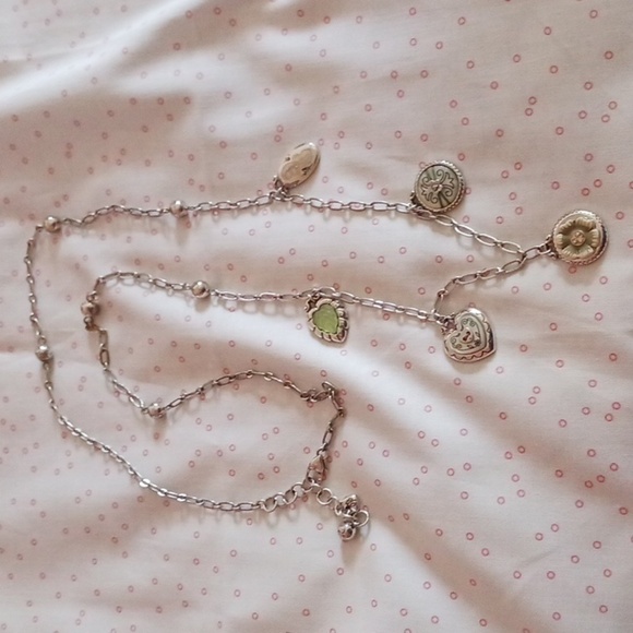 Brighton Green Tone Charm Long Chain Necklace - Picture 1 of 9